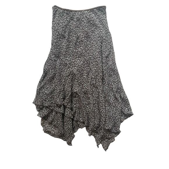Jonathan Martin Studio Petites 6p Y2K Brown Light Green Paisley‎ Silk Skirt - Picture 1 of 4
